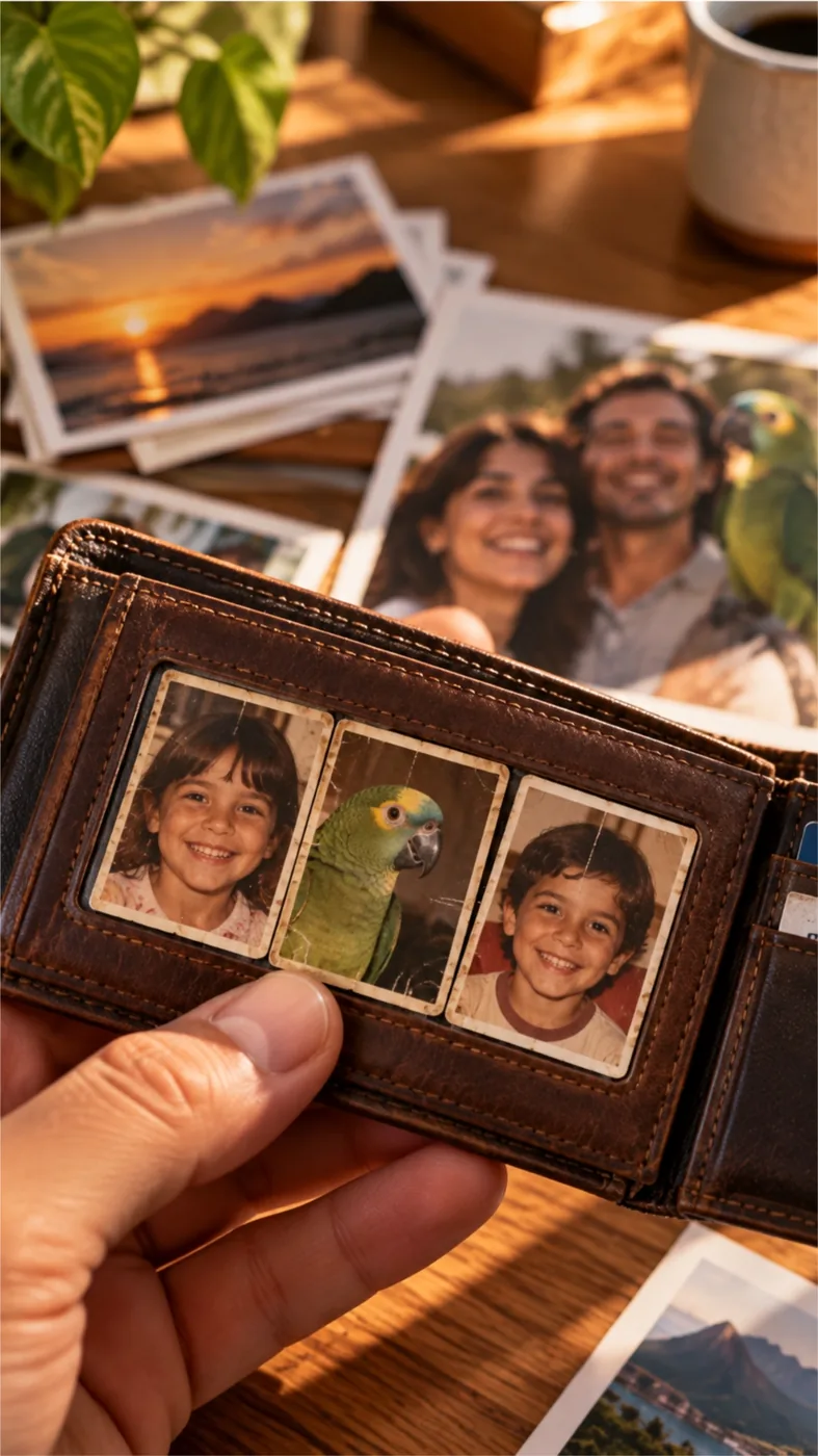 Fotografias antigas em uma carteira