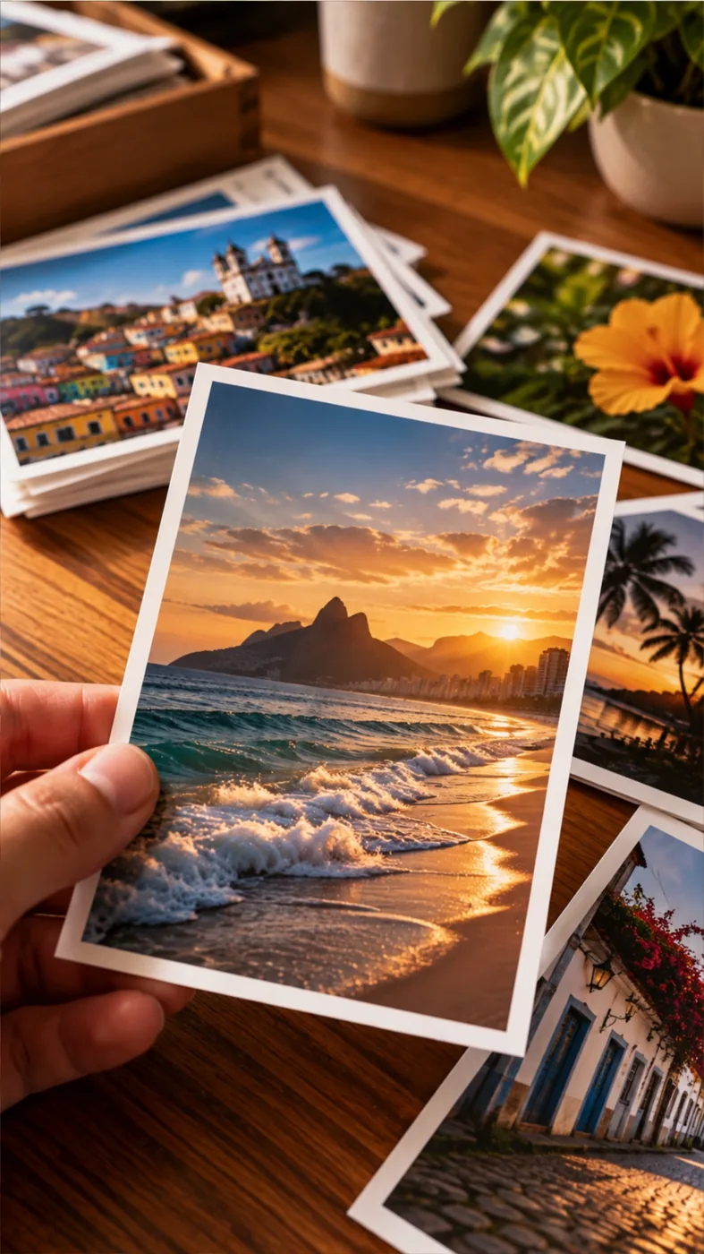 Fotografia de praia impressa em papel fotográfico